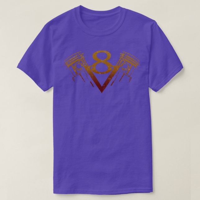 V8 Engine Power Supercars T-Shirt (Design Front)