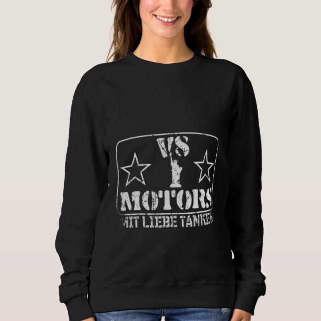 V8 engine, US car, driver machine mechanic lover Sweatshirt (Front)