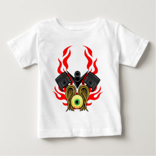 V8 Piston Heads Flying Eye Baby T-Shirt