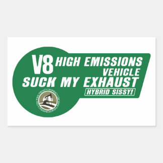 V8 SUV Sticker (Green on White 4 pack