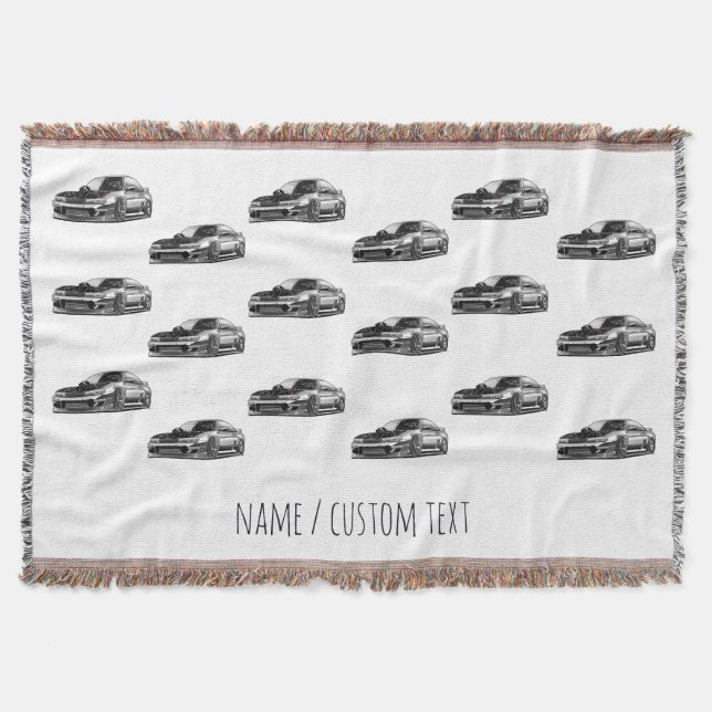 V8 Swapped Nissan Silvia S14 Kouki JDM Performance Throw Blanket (Front)