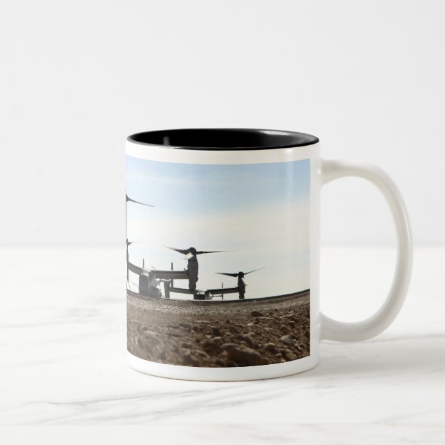 V-22 Osprey tiltrotor aircraft Two-Tone Coffee Mug (Right)