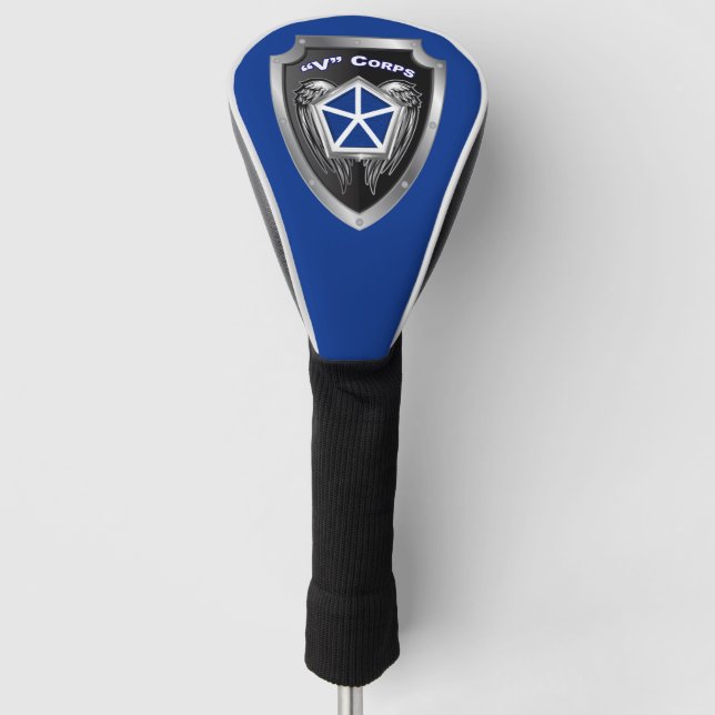 V Corps “It Will Be Done” Shield Golf Head Cover (Front)