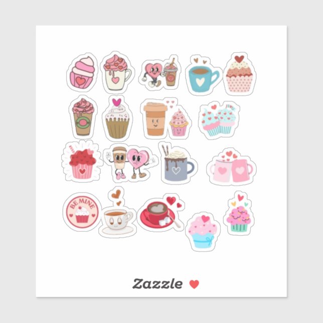 V-Day coffee and sweets planner sticker (Sheet)