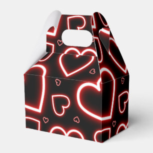 V-Day Red Neon Hearts Favour Box