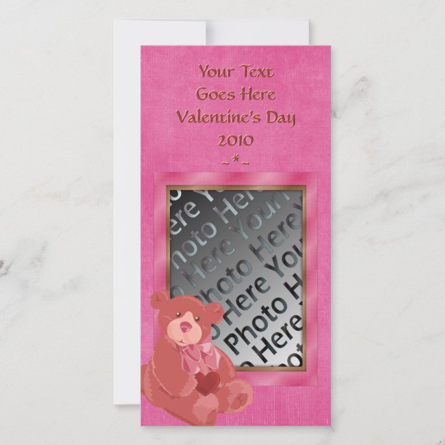 V-Day Teddy Bear Photo Card (Front)