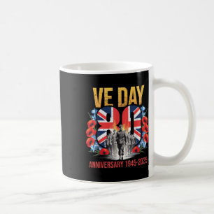 V E Day 80th Anniversary 2025 Flag Ve Day Costume Coffee Mug