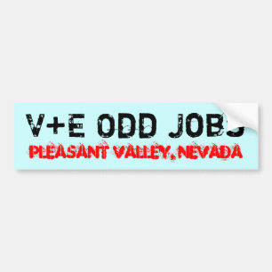 V+E Odd Jobs Bumper Sticker