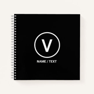 V for Vegan diet logo natural personalised Noteboo Notebook