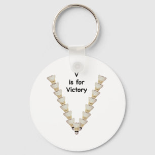 V for Victory Badminton Key Ring