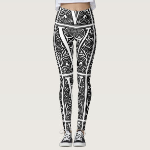 V For Victory Black & White Handmade Yoga Pants