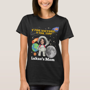  V For Victory V For Fun Astronaut Boy Birthday  T-Shirt