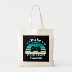 V for Video Games Not Valentines - Funny Retro Col Tote Bag