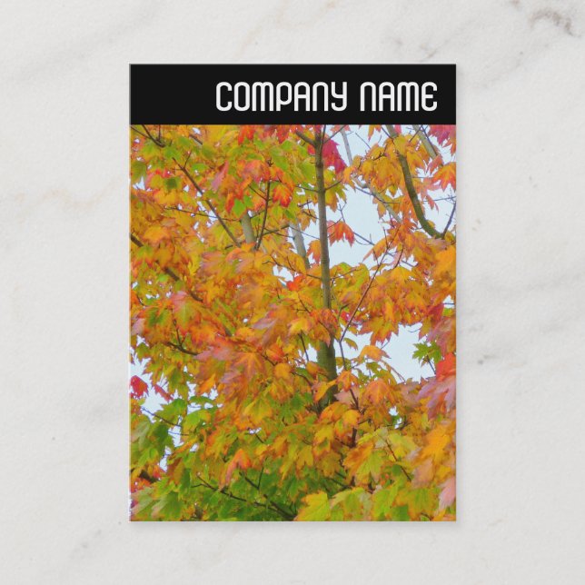 V Header - Autumn Leaves Business Card (Front)