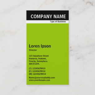 V Header Band - Black with Green 99CC00 Business Card