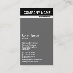V Header Band - Black with Grey 666666 Business Card