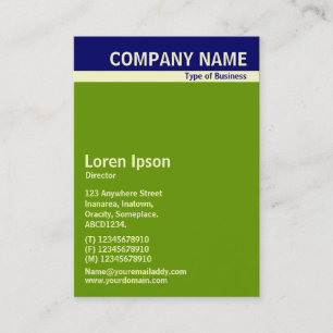 V Header Band - Dark Blue, Cream and Green 669900 Business Card