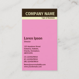 V Header Band - Dark Brown, Cream and Pink FF99CC Business Card