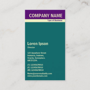 V Header Band - Deep Purple, Cream and Teal Business Card
