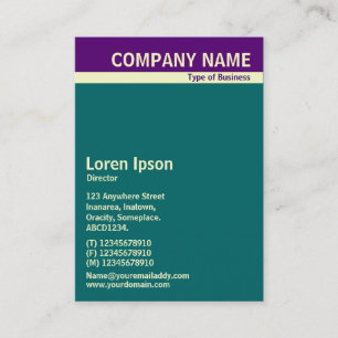 V Header Band - Deep Purple, Cream and Teal Business Card