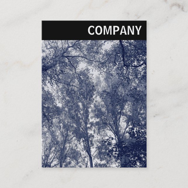 V Header - Blue Autumn Business Card (Front)