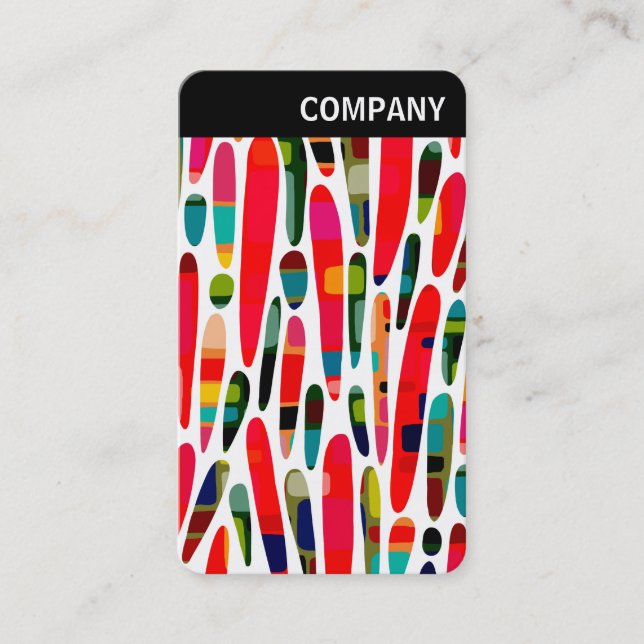 V Header - Collaged Colour Splash 150222 Business Card (Front)