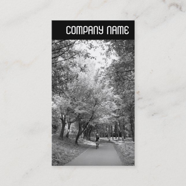 V Header - Cycle Way B&W Business Card (Front)