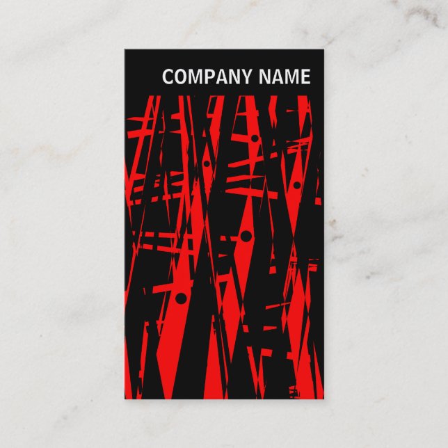 V Header - Image - Abstract in Red and Black Business Card (Front)