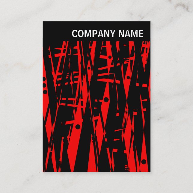 V Header - Image - Abstract in Red and Black Business Card (Front)