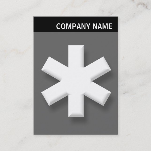 V Header - Image - Big Asterisk - Grey Business Card (Front)