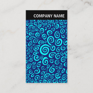 V Header - Image - Spirals - Dark Blue on Cyan Business Card