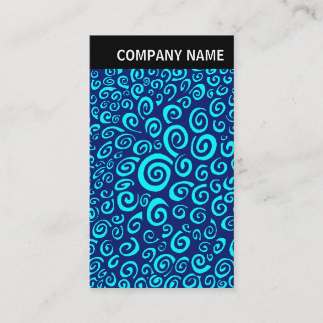 V Header - Image - Spirals - Dark Blue on Cyan Business Card (Front)