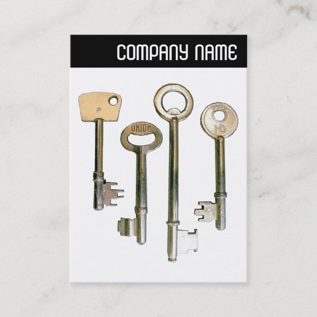 V Header - Keys II - White Business Card (Front)