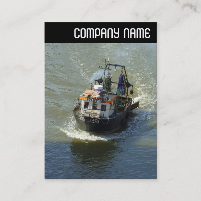 V Header - Little Fishing Trawler Business Card (Front)