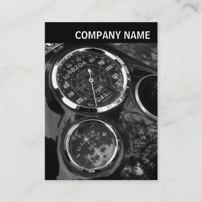V Header - Photo - Classic Motorcycle Gauges Business Card (Front)