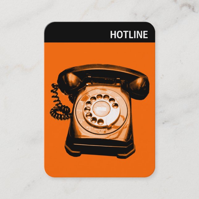 V Header - Photo - Hot Line - Orange Business Card (Front)