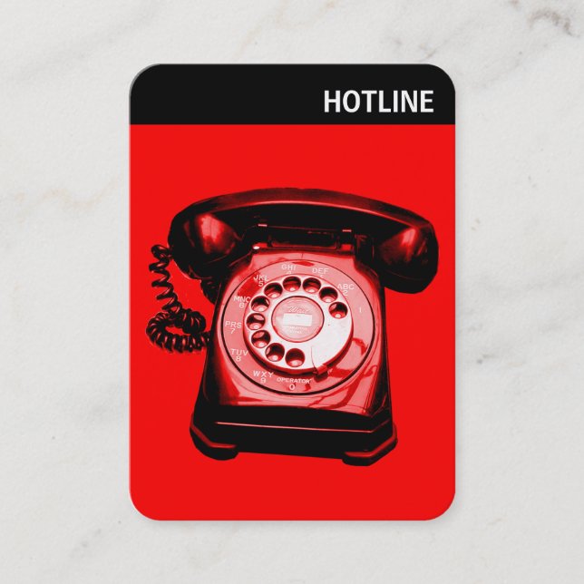 V Header - Photo - Hot Line - Red Business Card (Front)