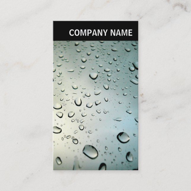 V Header - Photo - Rain on My Window Business Card (Front)