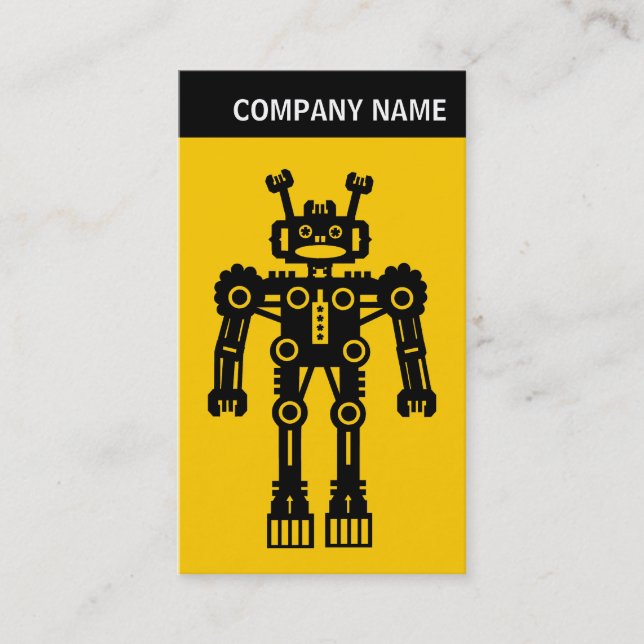 V Header - Photo - Robot - Amber Business Card (Front)