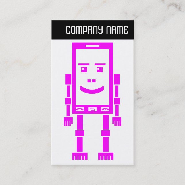 V Header - Robo-Phone - Magenta Business Card (Front)