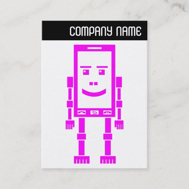 V Header - Robo Phone - Magenta Business Card (Front)