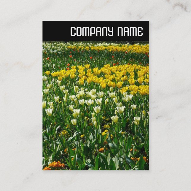 V Header - Spring Flowers Business Card (Front)