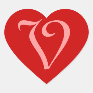 V HEART STICKER