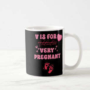 V is for pregnant valentines day pregnancy coffee mug