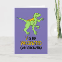 V is for Vaccinated Let's Get Together Dinosaur