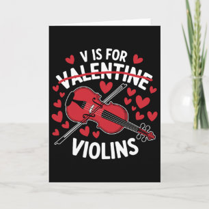 V Is For Valentine Violins Violinist Musician Vale Card