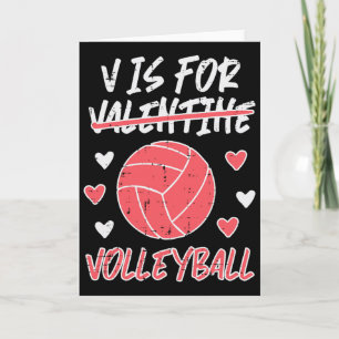 V Is For Valentine Volleyll Funny Player Women Men Card