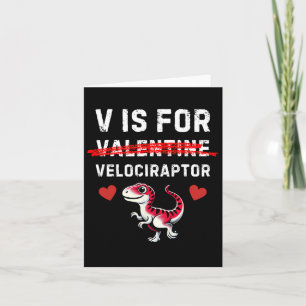 V Is For Velociraptor Raptor Funny Dinosaur Boy Me Card