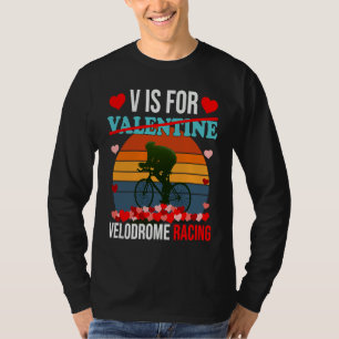V Is For Velodrome Racing  Valentines Day Boys Men T-Shirt