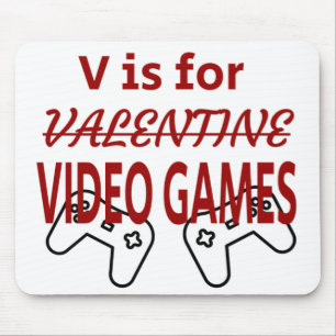 V is for Video Game valentine Mouse Pad